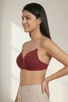 Zivame Beautiful Basics Padded Non Wired 3/4Th Coverage Backless Bra - Sundried Tomato — thumbnail 4